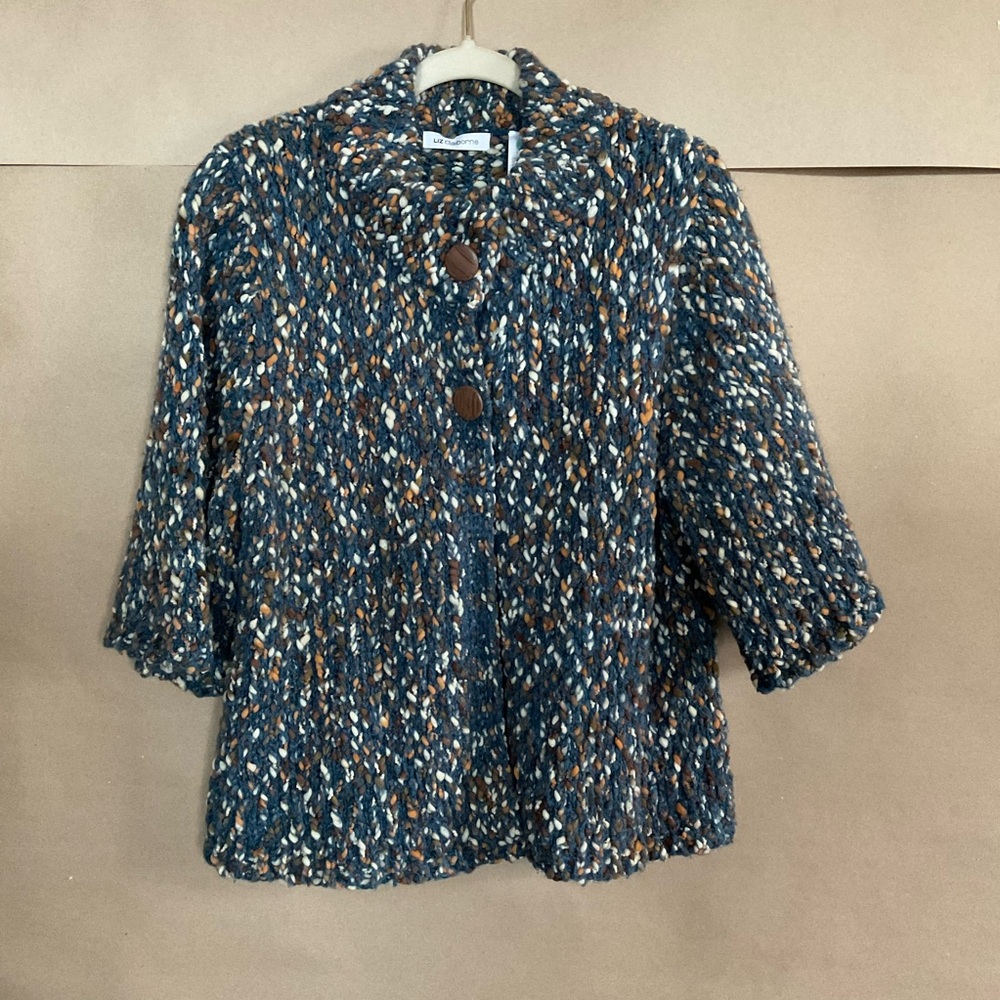 Liz Claiborne tweed sweater. 3/4 sleeves. Size XL